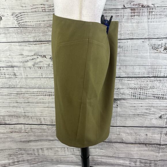 Halogen Skirt size 6 Olive Green Straight Pencil Knee Stretch Career Church Slim - Picture 6 of 8